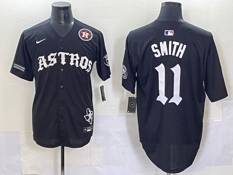 Men 2025 Houston Astros #11 Smith Black Seven generations Joint Name Nike MLB Jersey style 70414